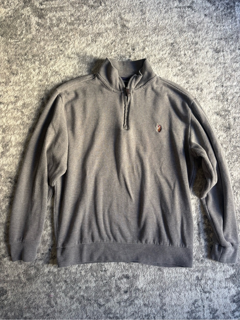 U.S. Polo Assn. Gray Half-Zip Pullover Sweater